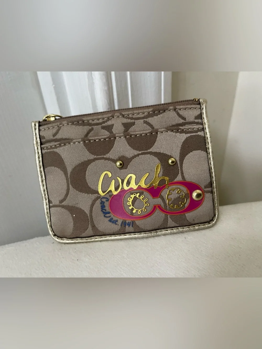 Coach Signature Canvas cardholder